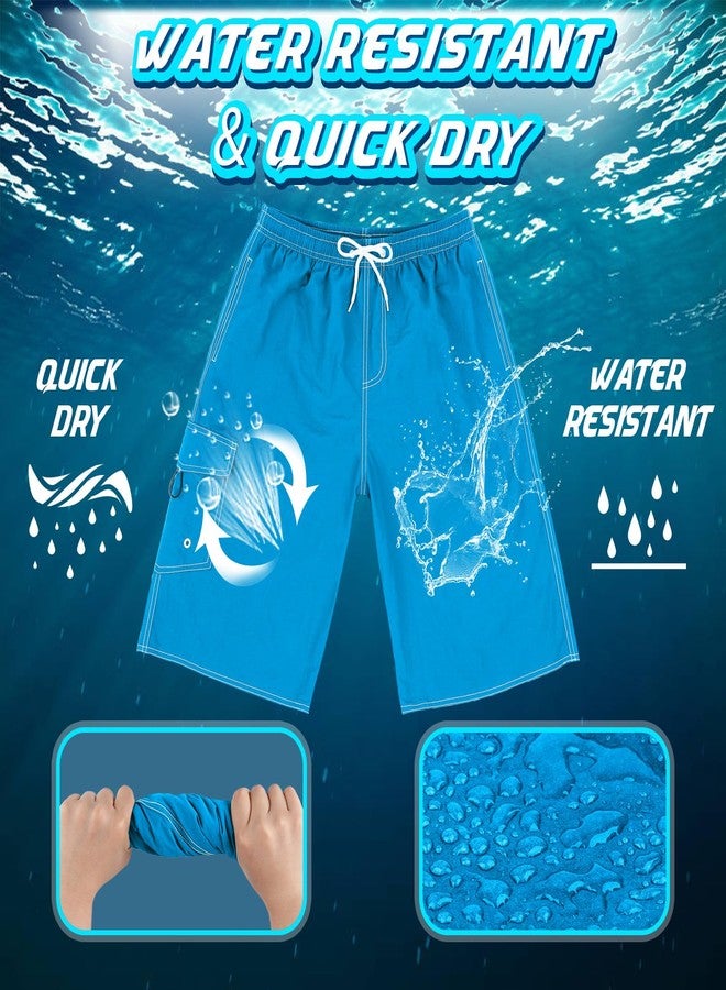 Srnede Mens Swim Trunks Swimming Trunks Swim Shorts Quick Dry 11 Inch with Mesh Lining Funny Swimwear Bathing Suits Blue - Image 3
